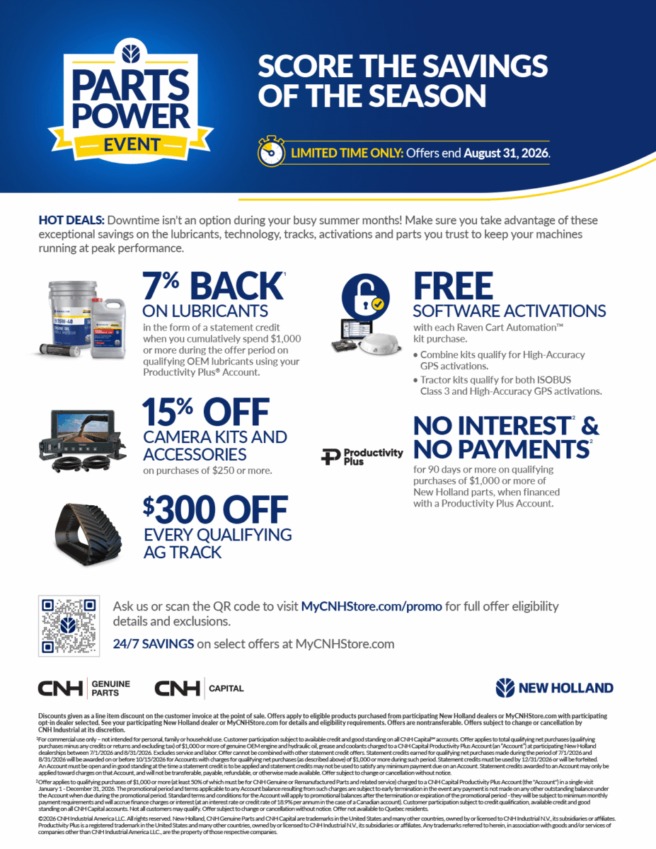 New Holland Parts and Service Offers